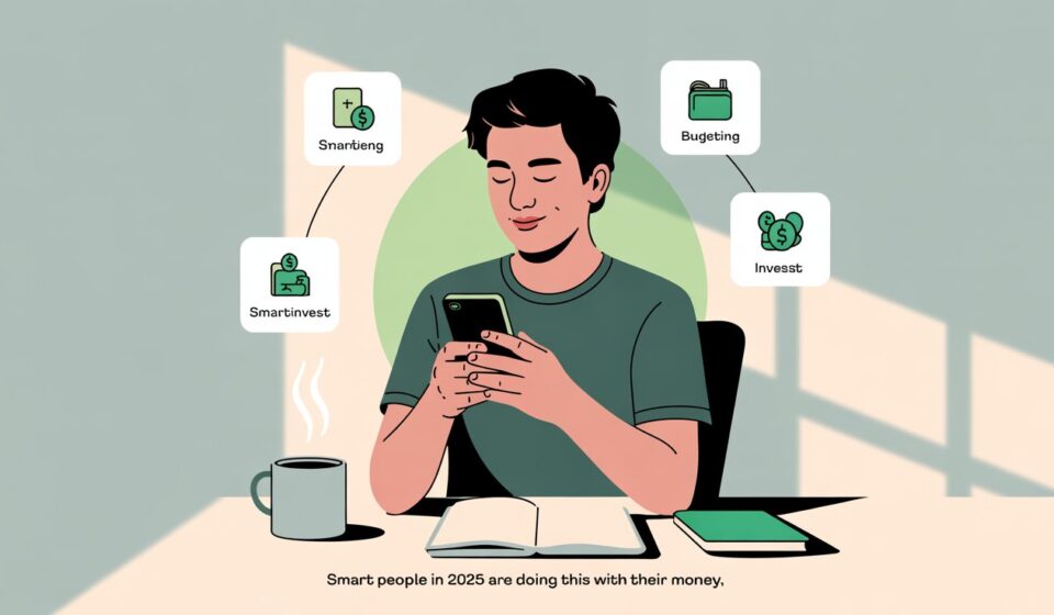 Smart money habits 2025 — person starting a SIP and making a weekly budget.